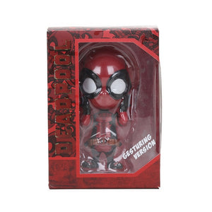 Mini 10cm Marvel Toys Deadpool Figure Bobble-Head 1/10 Scale Pre-painted Spider man Black Panther Collectible Model Dolls Toy