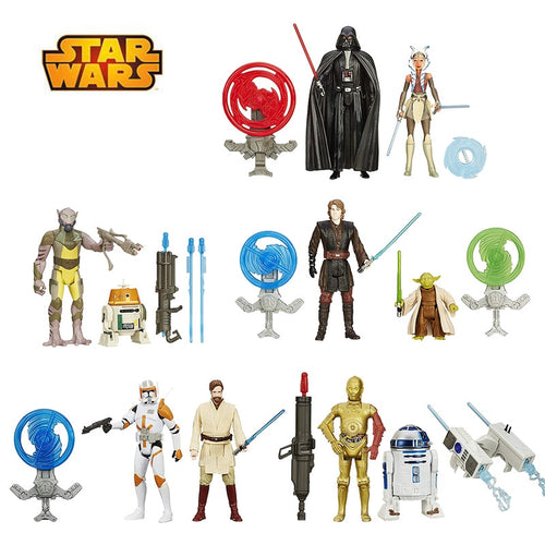 Star Wars(Pack of 2)Darth Vader Stormtrooper Boba ett Yoda Obi Wan bb8 R2-D2 C-3PO C1-10P Action Figure Gift Toy For Children